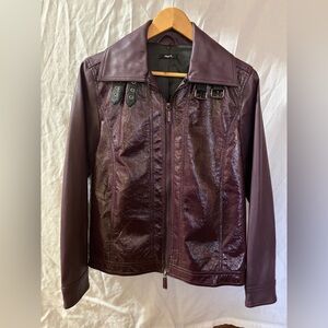 mark. Rich Burgundy Faux Leather Jacket Size Small